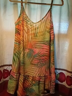 Women's HURLEY Tropical Print Spaghetti-Strap Summer Dress in Multi-Color